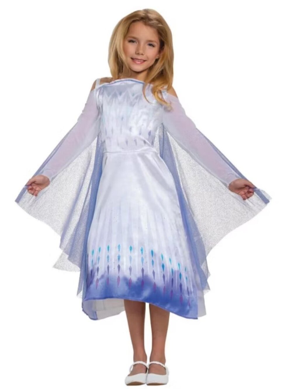 Disney Frozen Princess Elsa Dress Up Glittering White 7-8 YO Girl Med 8-10 - Picture 14 of 15